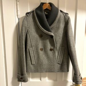 Like New J Crew Factory Wool Blend Short Peacoat (Size 4)